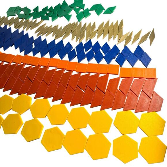 Learning Resources Pattern Blocks Tangram Shapes Teacher Tools 249 Plastic Piece - Picture 5 of 12